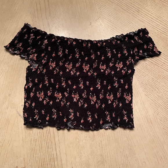 Elastic gingham crop top - Picture 1 of 1